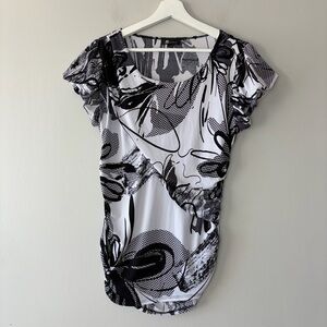 AB Studio Scoop Neck Business Casual Ruched Maternity Blouse Large